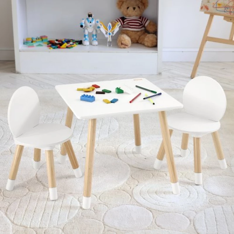 VEVOR Kids Table and 2 Chairs Set, Toddler Table and Chair Set, Children Multi-Activity Table for Art, Craft, Reading, Learning