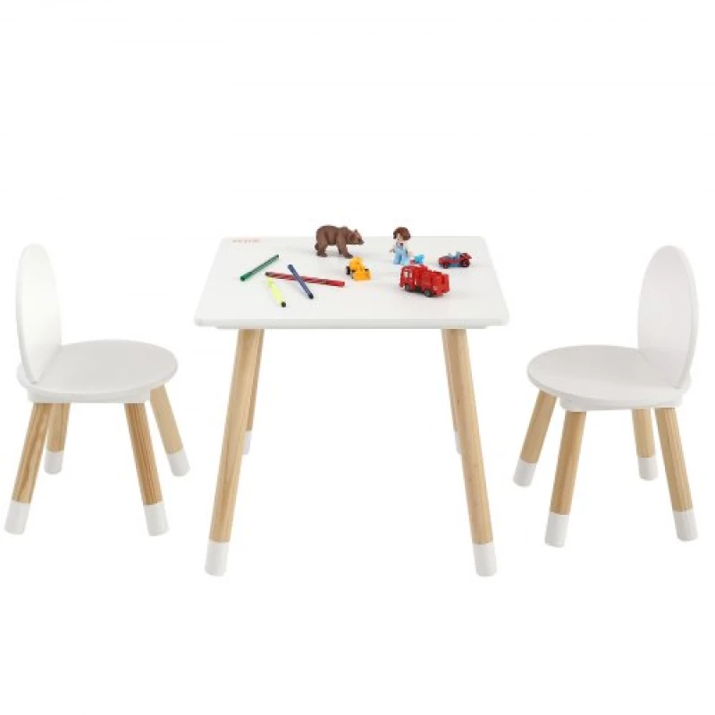 VEVOR Kids Table and 2 Chairs Set, Toddler Table and Chair Set, Children Multi-Activity Table for Art, Craft, Reading, Learning