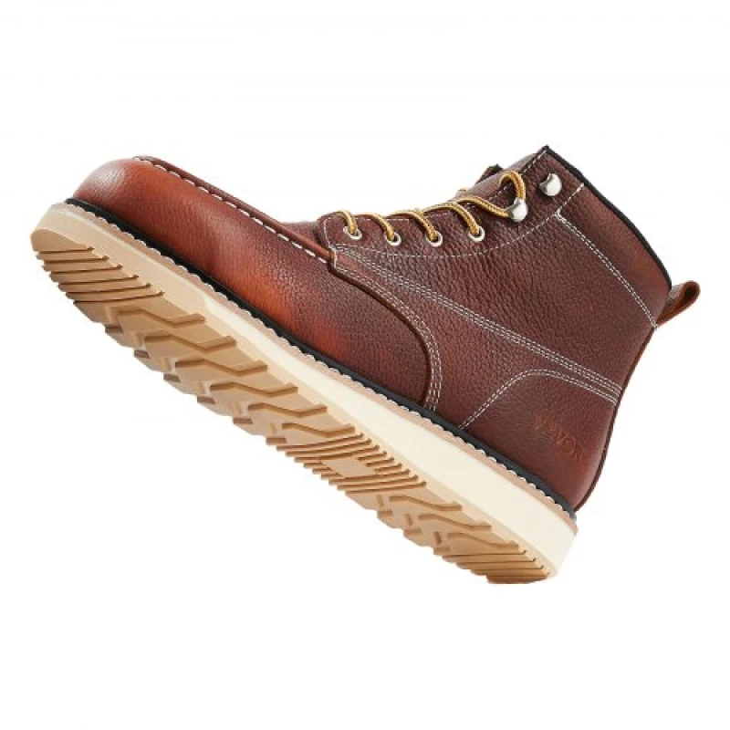 VEVOR Steel Toe Work Boots UK Size 9 Waterproof Moc Toe for Men Slip-Resistant