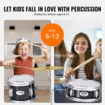 VEVOR Kids Drum Set 3-Piece 14 in Beginner Drum Set for Child with Throne Black