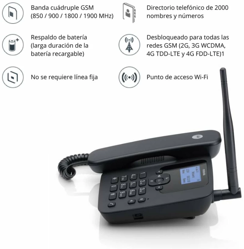 Σταθερό Τηλέφωνο Motorola 107FW410L Μαύρο