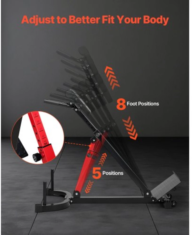 VEVOR Roman Chair Back Extension Hyperextension Bench Multi-Function Adjustable
