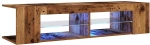 vidaXL Έπιπλο Τηλεόρασης LED Όψη Παλαιού Ξύλου 135x39x30 εκ.Επεξ. Ξύλο