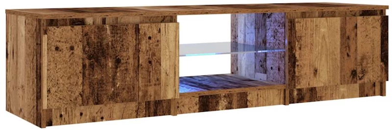 vidaXL Έπιπλο Τηλεόρασης LED Όψη Παλαιού Ξύλου 140x40x35,5εκ