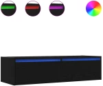 vidaXL Έπιπλο Τηλεόρασης με LED Μαύρη βελανιδιά 100X35,5x25 εκ.