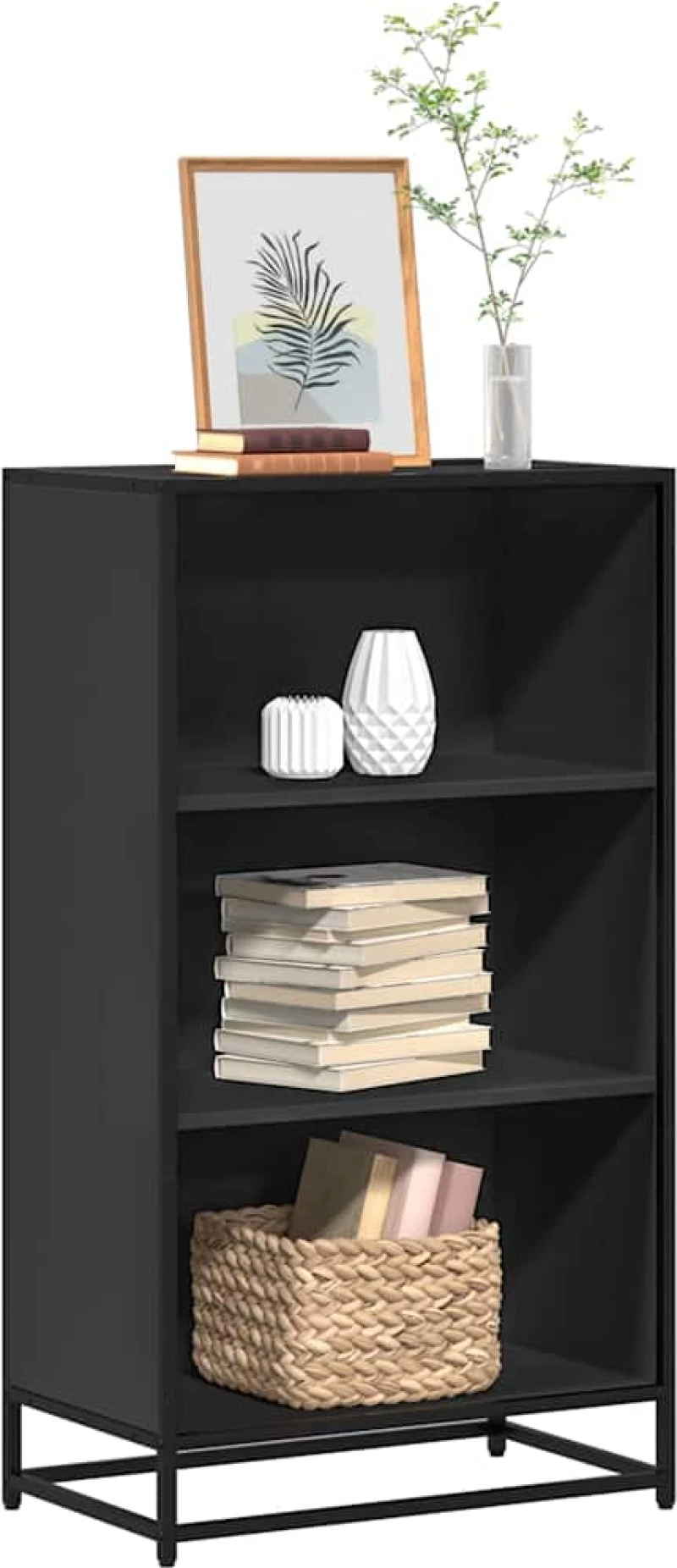 ντουλάπι βιβλίων vidaXL Μαύρο 60x35x107,5 cm Κατασκευασμένο ξύλο