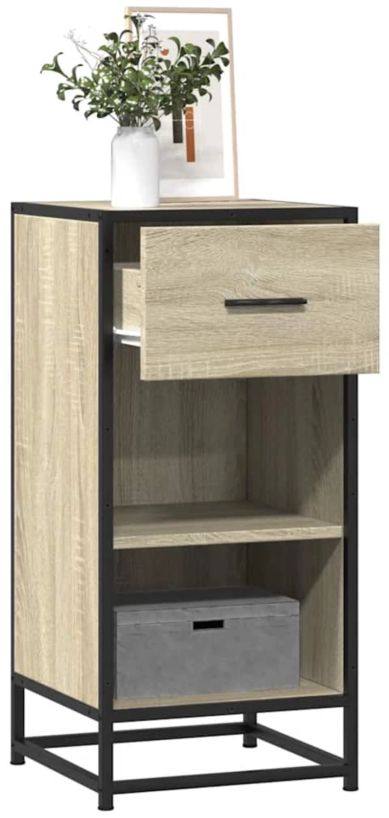 vidaXL Συρταριέρα Sonoma Δρυς 35,5x35x76 εκ. Επεξ. Ξύλο + Μέταλλο