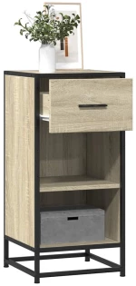 vidaXL Συρταριέρα Sonoma Δρυς 35,5x35x76 εκ. Επεξ. Ξύλο + Μέταλλο