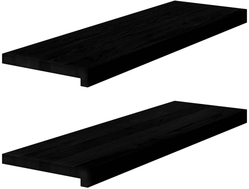 vidaXL Πατάκια Σκάλας 2 τεμ. Σκούρο Καφέ 80x25x2 cm Ξύλο Δρυός