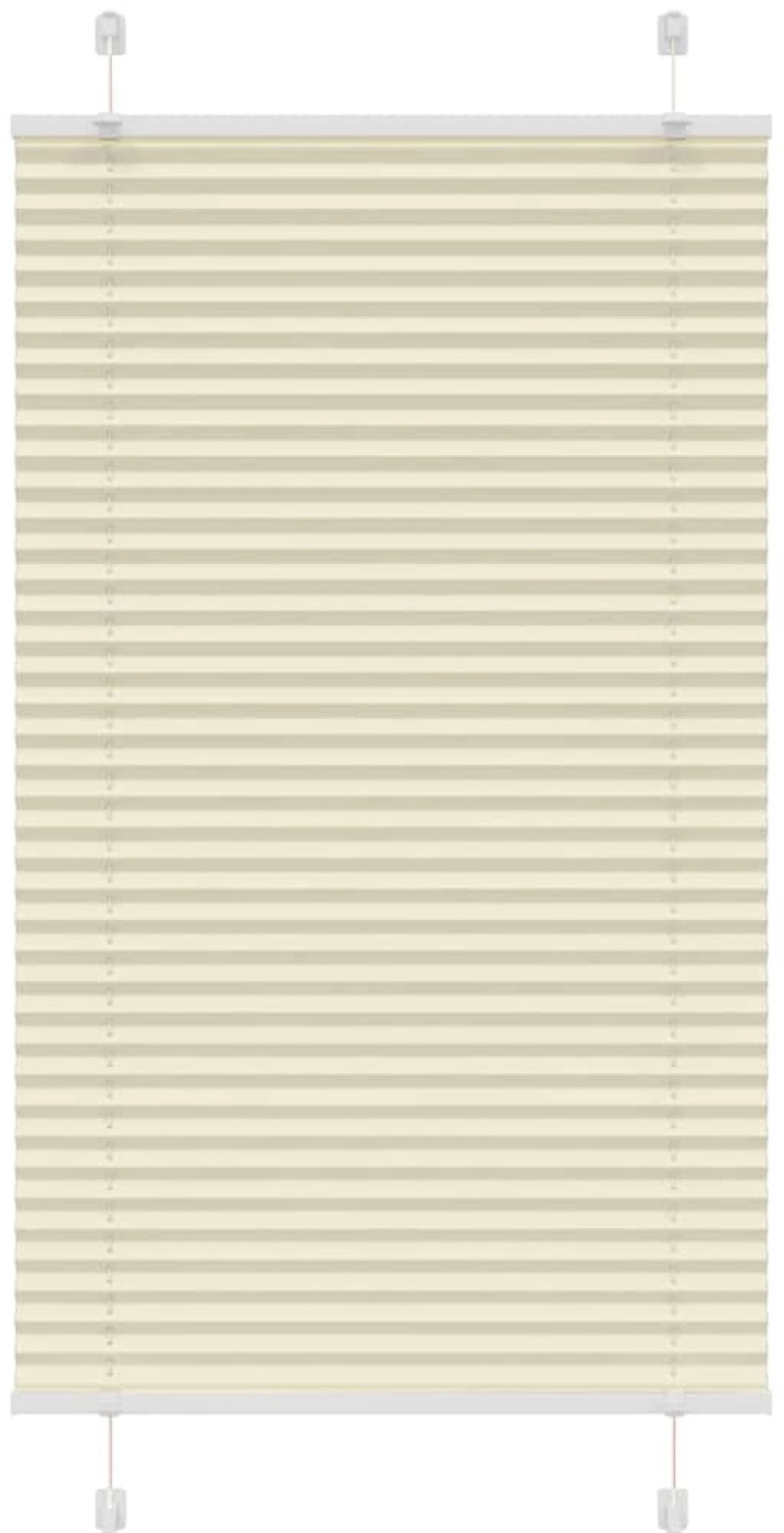 vidaXL Πλισέ περσίδα Κρέμα 75x100 cm Πλάτος υφάσματος 74,4 cm
