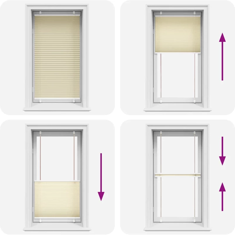 vidaXL Πλισέ περσίδα Κρέμα 75x100 cm Πλάτος υφάσματος 74,4 cm