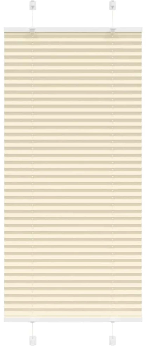 vidaXL Πλισέ περσίδα Κρέμα 65x100 cm Πλάτος υφάσματος 64,4 cm