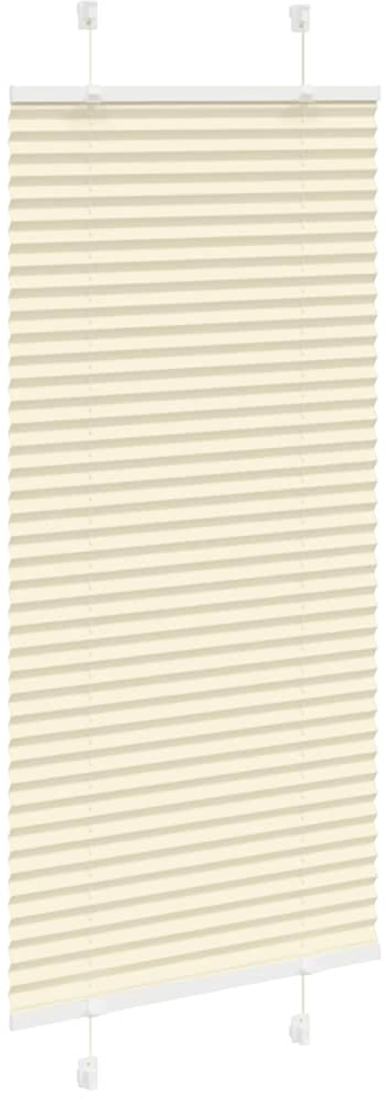 vidaXL Πλισέ περσίδα Κρέμα 65x100 cm Πλάτος υφάσματος 64,4 cm
