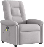 vidaXL καρέκλα ανάκλισης μασάζ Cloud Grey Fabric