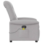 vidaXL καρέκλα ανάκλισης μασάζ Cloud Grey Fabric