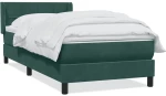 vidaXL Box Spring κρεβάτι με στρώμα σκούρο πράσινο 80x220εκ. Βελούδινο