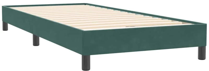 vidaXL Box Spring κρεβάτι με στρώμα σκούρο πράσινο 80x220εκ. Βελούδινο