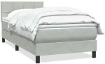 vidaXL Κρεβάτι Boxspring με Στρώμα Ανοιχτό Γκρι 80x210 εκ. Βελούδινο