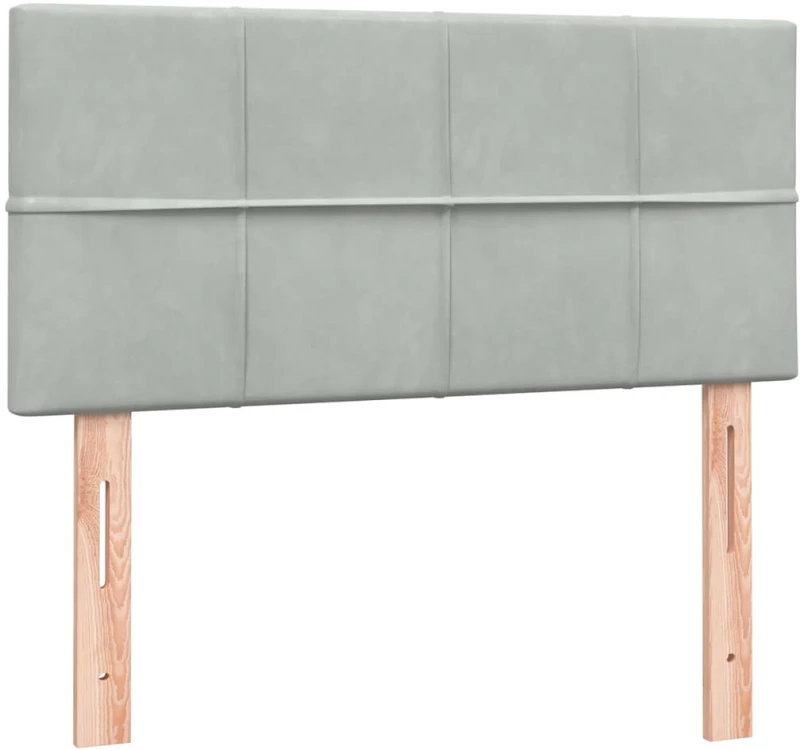 vidaXL Κρεβάτι Boxspring με Στρώμα Ανοιχτό Γκρι 80x210 εκ. Βελούδινο