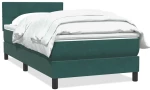 vidaXL Box Spring κρεβάτι με στρώμα σκούρο πράσινο 80x220εκ. Βελούδινο
