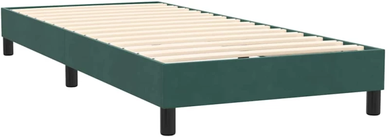 vidaXL Box Spring κρεβάτι με στρώμα σκούρο πράσινο 80x220εκ. Βελούδινο