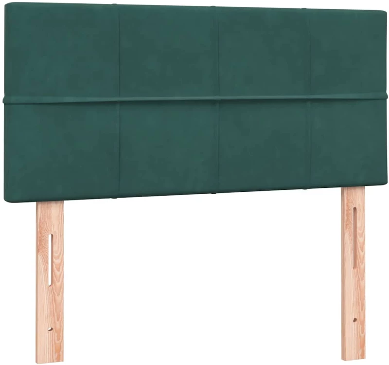vidaXL Box Spring κρεβάτι με στρώμα σκούρο πράσινο 80x220εκ. Βελούδινο