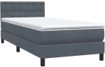 vidaXL Box Spring Κρεβάτι με στρώμα Σκούρο γκρι 80x210 εκ. Βελούδινο