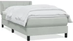 vidaXL Box Spring κρεβάτι με στρώμα ανοιχτό γκρι 80x220 cm Βελούδινο