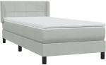 vidaXL Box Spring κρεβάτι με στρώμα ανοιχτό γκρι 80x220 cm Βελούδινο