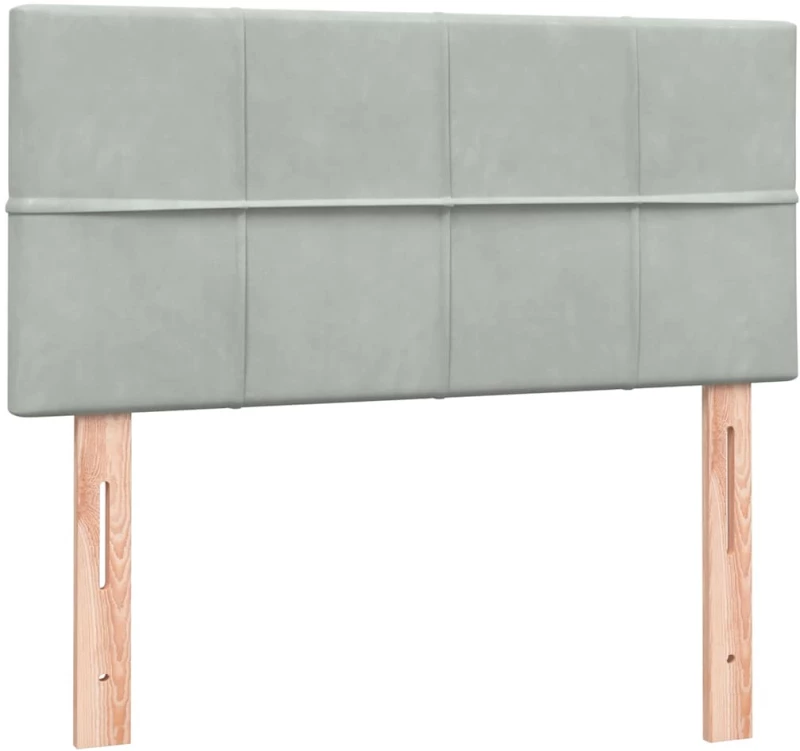 vidaXL Box Spring κρεβάτι με στρώμα ανοιχτό γκρι 80x220 cm Βελούδινο
