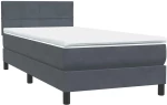 vidaXL Box Spring Κρεβάτι με στρώμα Σκούρο γκρι 80x210 εκ. Βελούδινο