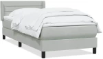 vidaXL Κρεβάτι Boxspring με Στρώμα Ανοιχτό Γκρι 80x210 εκ. Βελούδινο