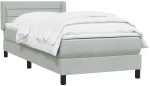 vidaXL Κρεβάτι Boxspring με Στρώμα Ανοιχτό Γκρι 80x210 εκ. Βελούδινο