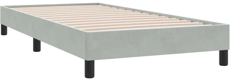 vidaXL Κρεβάτι Boxspring με Στρώμα Ανοιχτό Γκρι 80x210 εκ. Βελούδινο