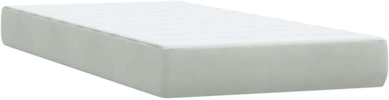 vidaXL Κρεβάτι Boxspring με Στρώμα Ανοιχτό Γκρι 80x210 εκ. Βελούδινο