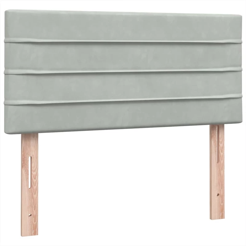 vidaXL Κρεβάτι Boxspring με Στρώμα Ανοιχτό Γκρι 80x210 εκ. Βελούδινο
