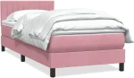 vidaXL Κρεβάτι Boxspring με Στρώμα Ροζ 80x220 εκ. Βελούδινο