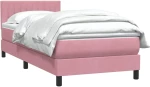 vidaXL Κρεβάτι Boxspring με Στρώμα Ροζ 80x220 εκ. Βελούδινο