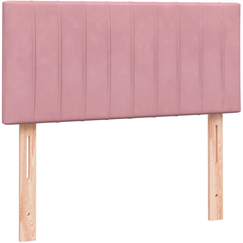 vidaXL Κρεβάτι Boxspring με Στρώμα Ροζ 80x220 εκ. Βελούδινο