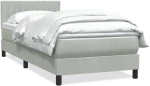vidaXL Box Spring κρεβάτι με στρώμα ανοιχτό γκρι 90x220 εκ. Βελούδινο