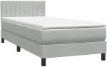 vidaXL Box Spring κρεβάτι με στρώμα ανοιχτό γκρι 90x220 εκ. Βελούδινο
