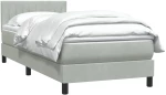 vidaXL Box Spring κρεβάτι με στρώμα ανοιχτό γκρι 90x220 εκ. Βελούδινο