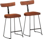 vidaXL Σκαμπό Μπαρ 2 τεμ. 49x43x79 εκ. από Μασίφ Ξύλο Μάνγκο
