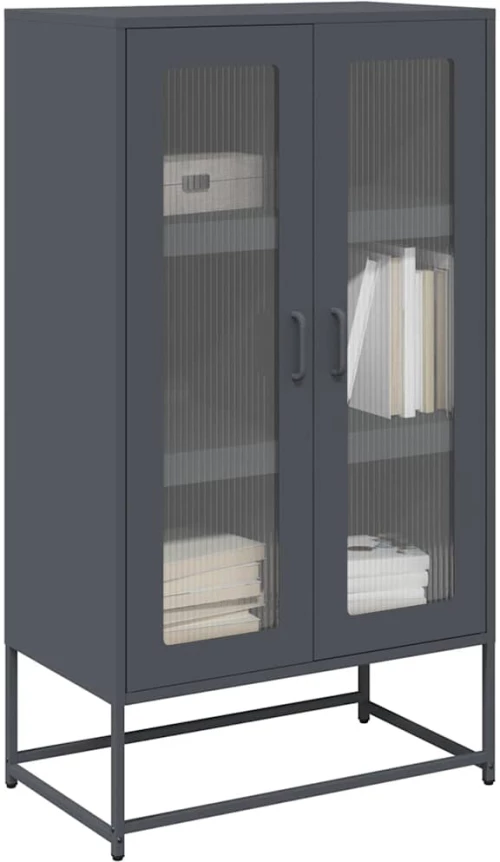 vidaXL Highboard Ανθρακί 68x39x123 cm Χάλυβας