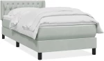 vidaXL Box Spring κρεβάτι με στρώμα ανοιχτό γκρι 90x220 εκ. Βελούδινο