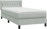 vidaXL Box Spring κρεβάτι με στρώμα ανοιχτό γκρι 90x220 εκ. Βελούδινο
