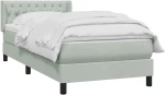 vidaXL Box Spring κρεβάτι με στρώμα ανοιχτό γκρι 90x220 εκ. Βελούδινο