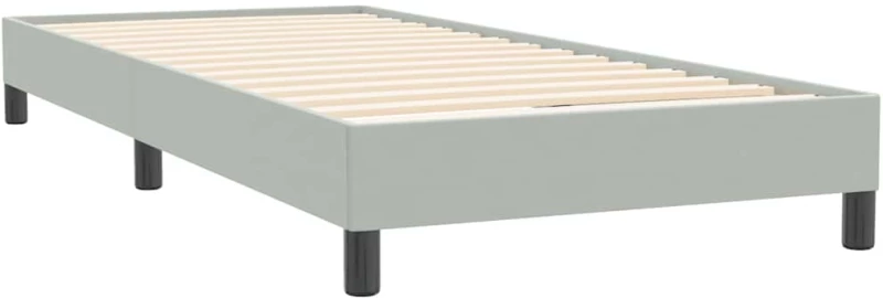 vidaXL Box Spring κρεβάτι με στρώμα ανοιχτό γκρι 90x220 εκ. Βελούδινο