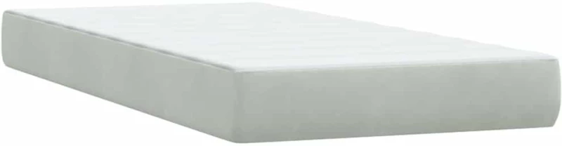 vidaXL Box Spring κρεβάτι με στρώμα ανοιχτό γκρι 90x220 εκ. Βελούδινο
