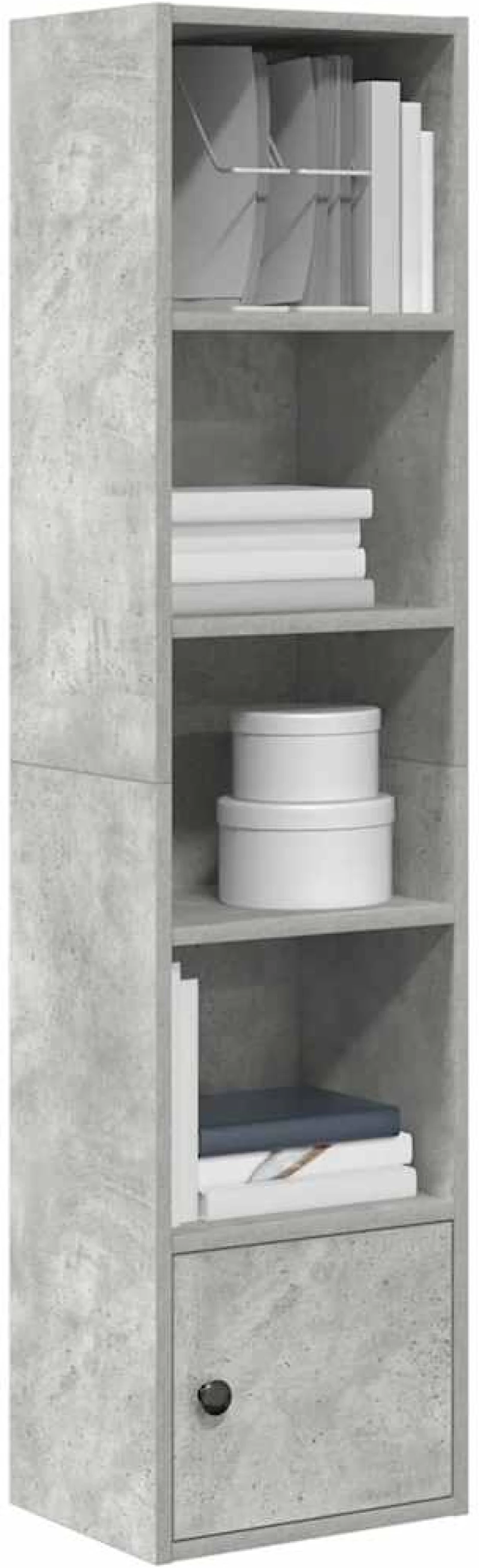 vidaXL Βιβλιοθήκη Γκρι Σκυροδέματος 31x24x127 εκ. Επεξεργ. Ξύλο
